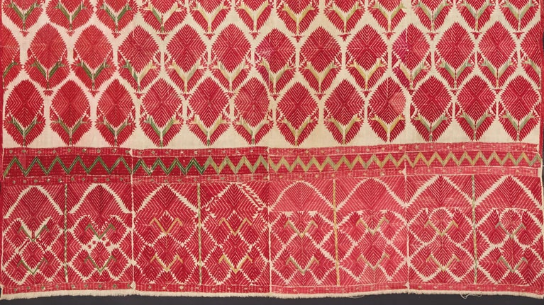 Detail from a Hali textile from the Karun Thakar Collection